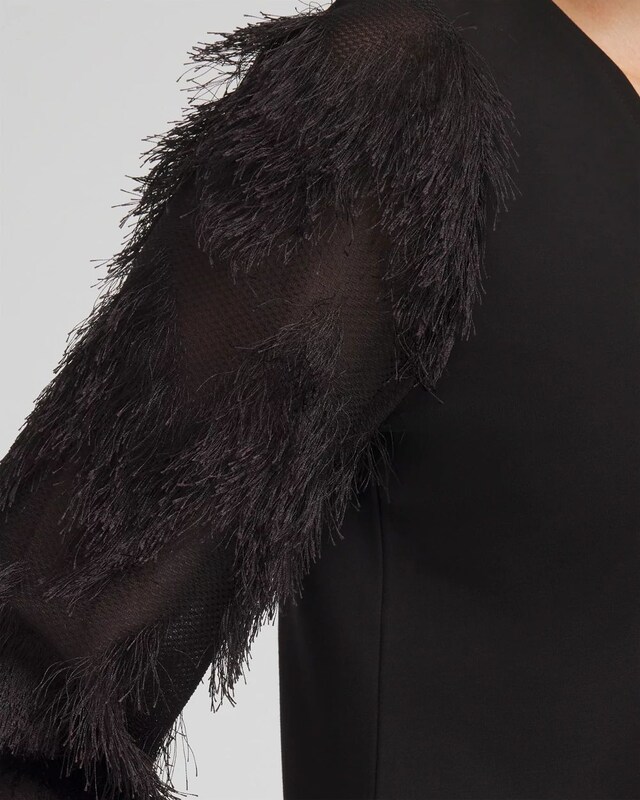 Fringe Sleeve Ponte Top - image 4